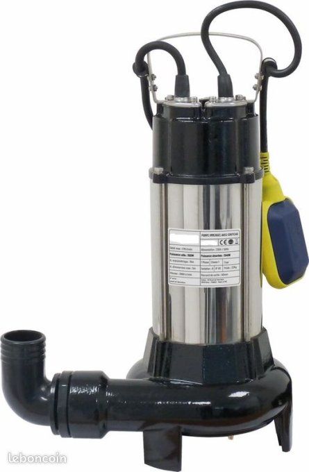 Pompe à eau immergée 1100W automatique fonte 16M3/H avec flotteur